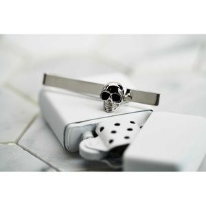 Dear Martian Mens Stainless Steel Skull Tie Clip